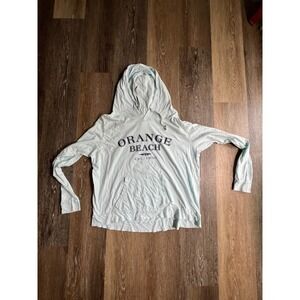 Southern Spirit Orange Beach Hoodie Womens Small Blue Excellent Graphic Jersey